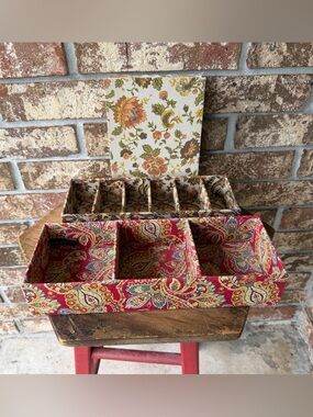 Vintage Cloth-Covered Storage Boxes 1970’s Very Good Pre-Loved Condition